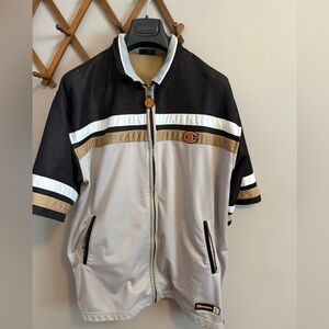 Champion Vintage Mesh Warm Up Basketball Shooting Jacket Grey Black Large